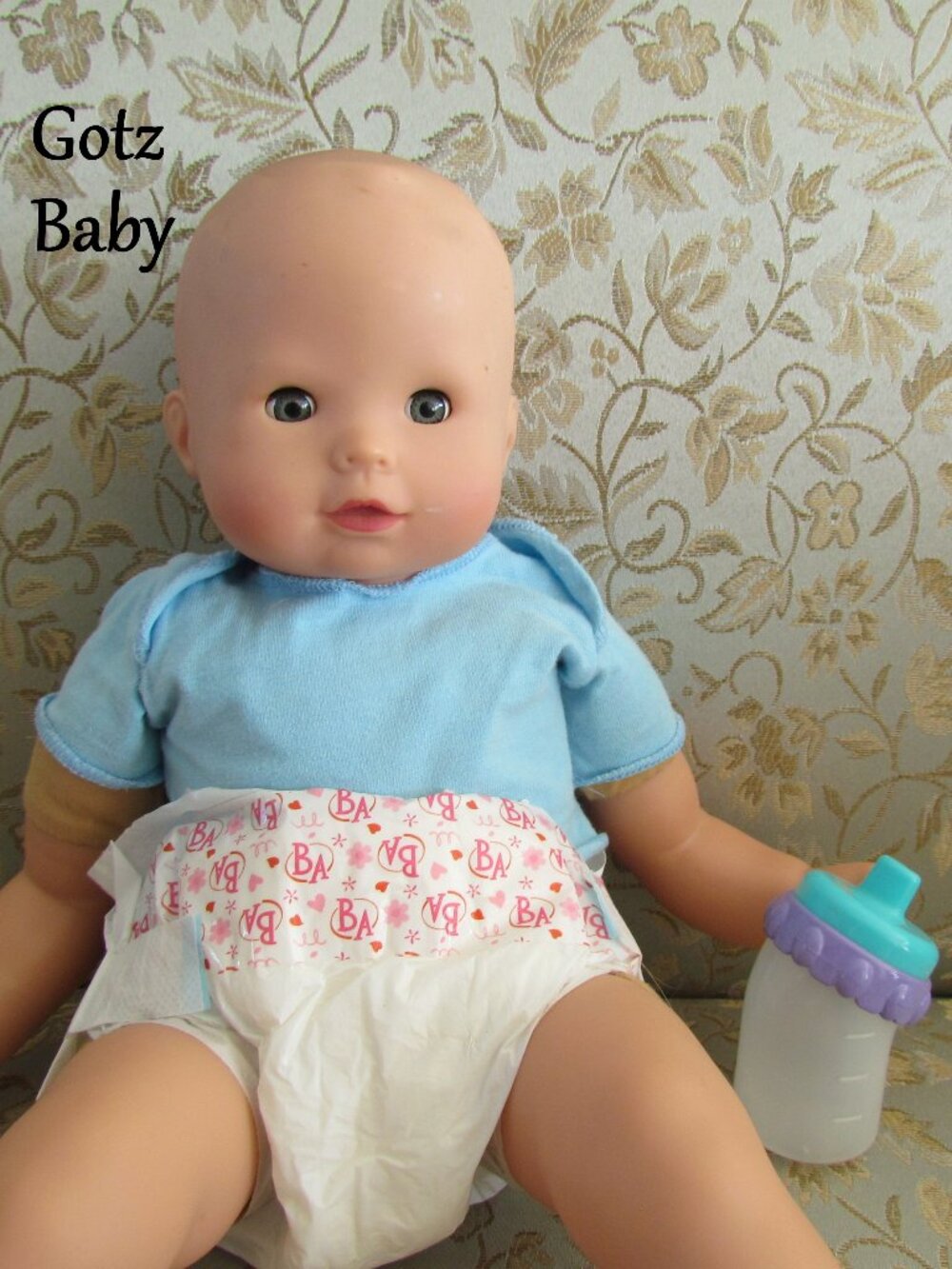 GOTZ BABY DOLL w COWBOY HAT, FLANNEL PJs, ACCESSORIES - POTTERY BARN KIDS